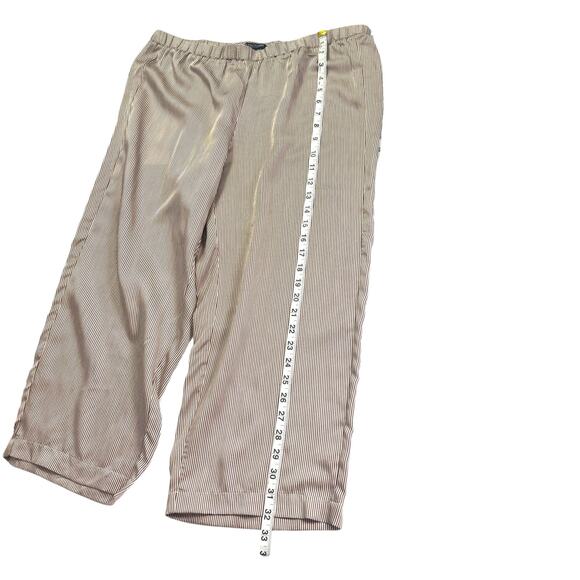 Eileen Fisher Women’s Silk Wide Leg Crop Pants Brown Stripe Petite Large - Picture 15 of 15